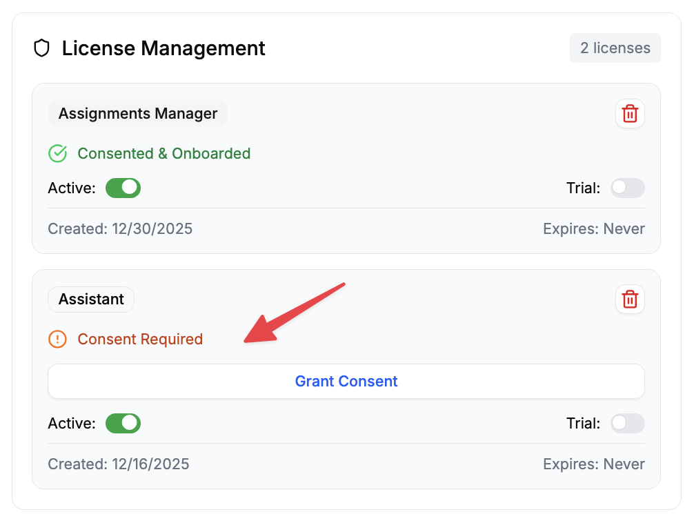 Grant Consent Button